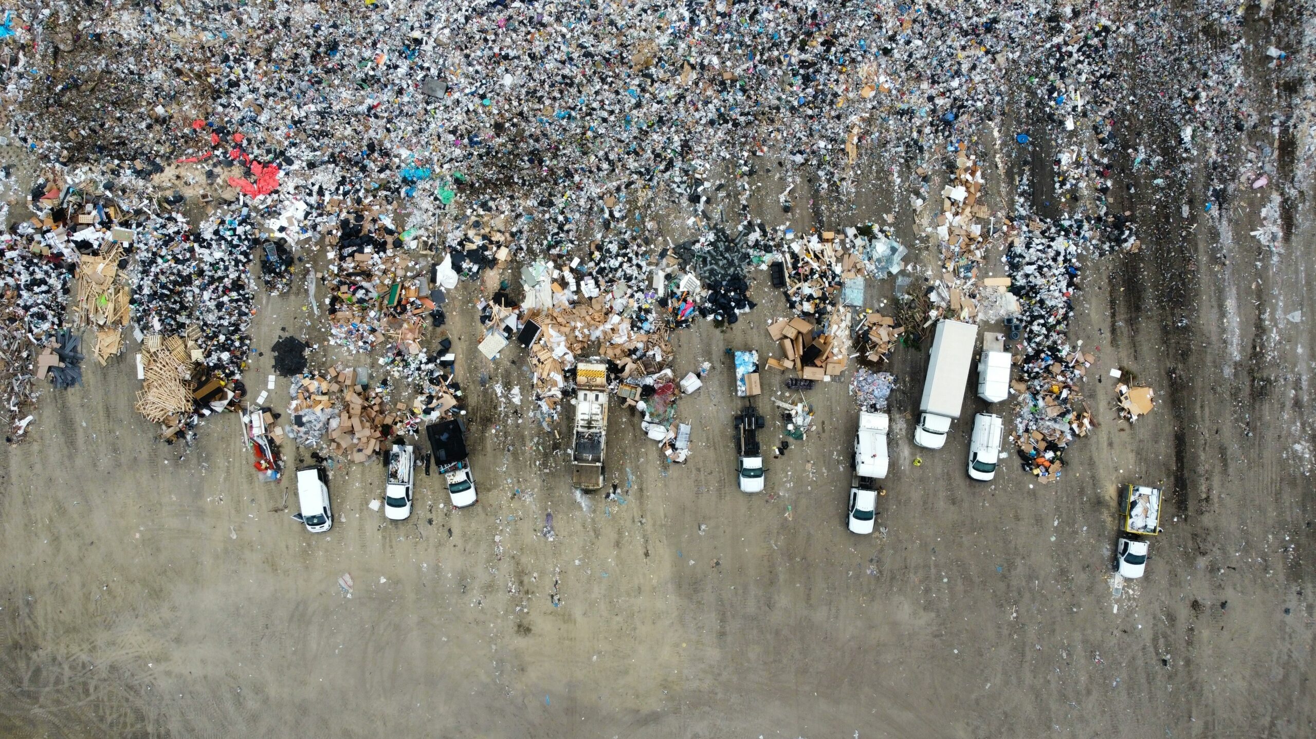 Aerial view of waste