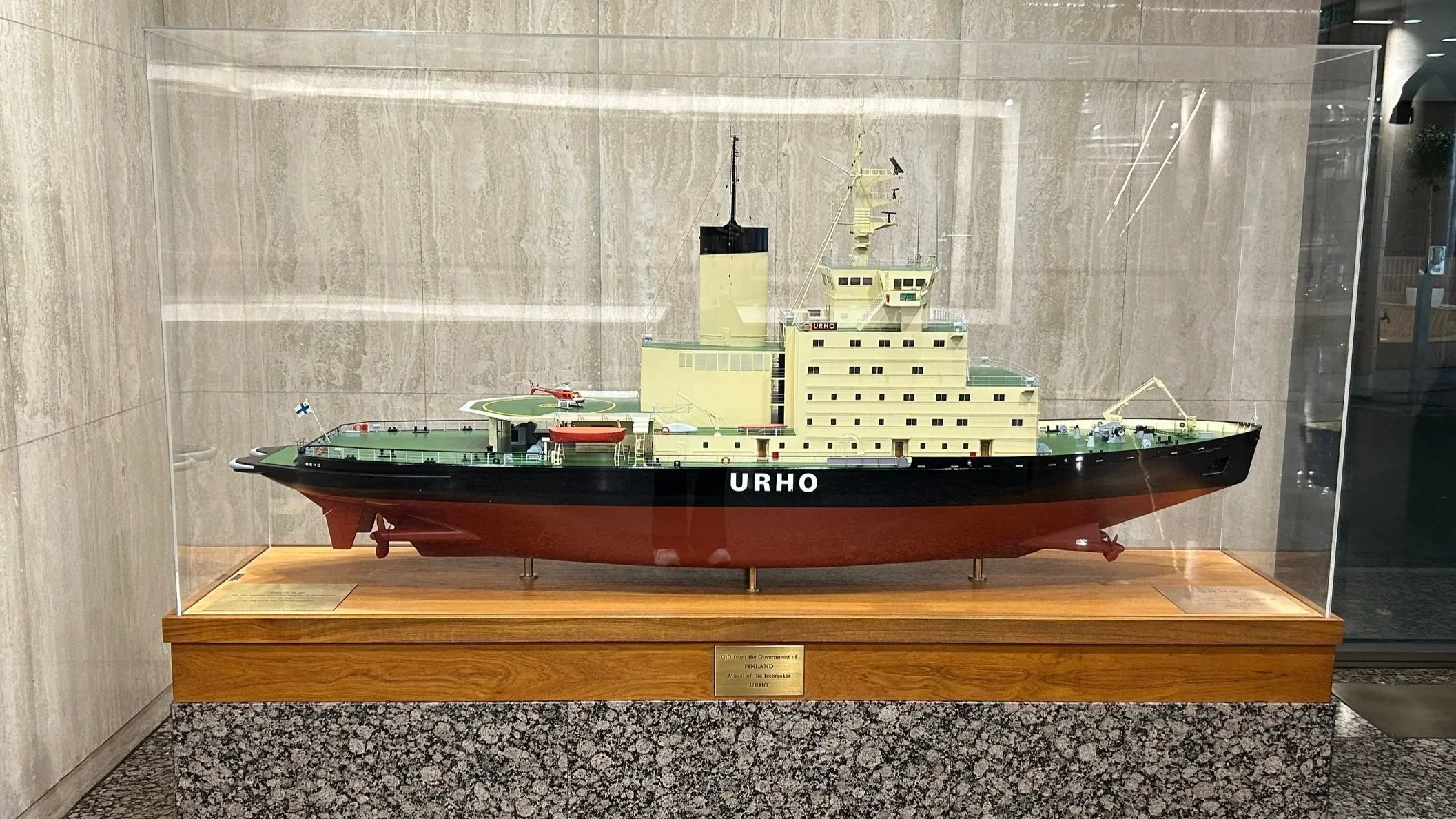 older ship model at the IMO headquarters building in London older ship model at the IMO headquarters building in London