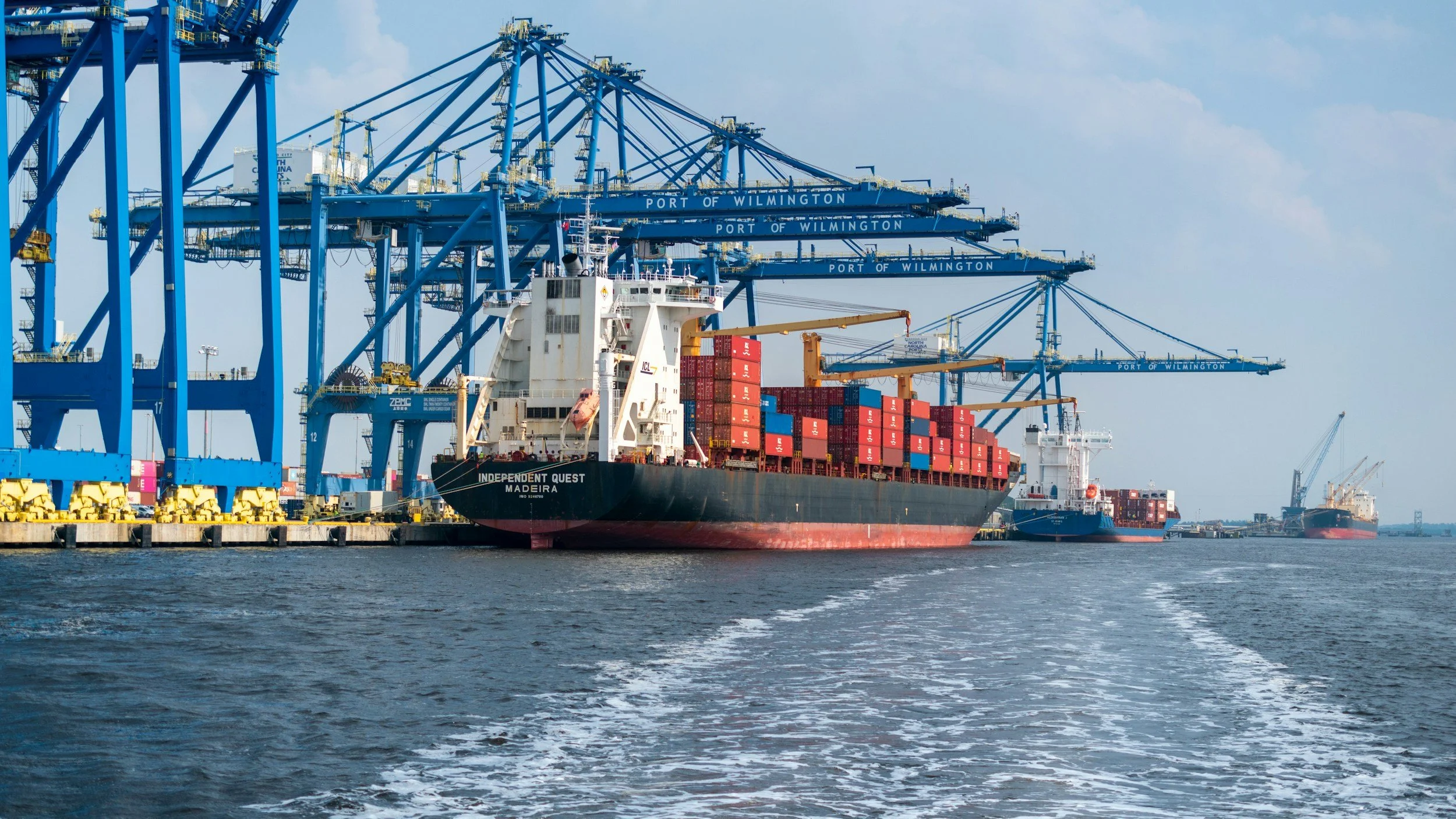 Freight ship 'Independent Quest' from Madeira pictured at the Port of Wilmington , USA Freight ship 'Independent Quest' from Madeira pictured at the Port of Wilmington , USA