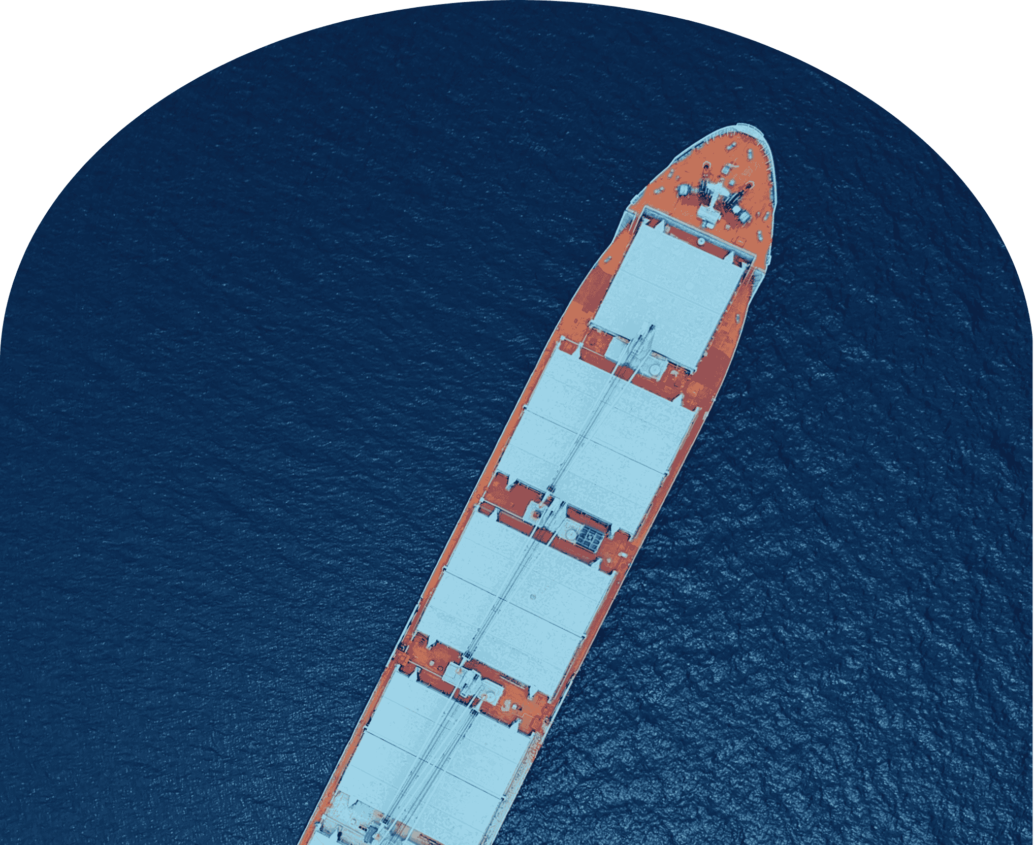 Aerial view of a large ship